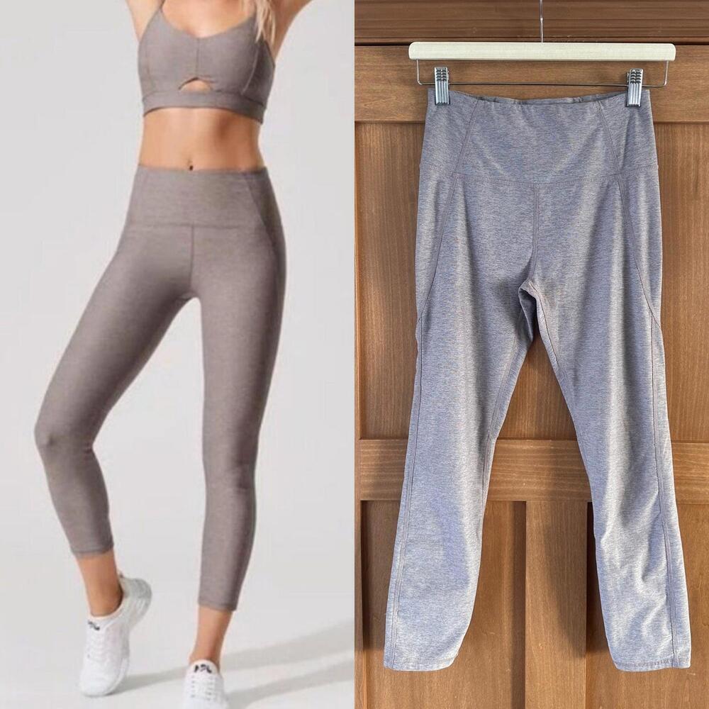Varley Everett Mid Rise Cropped 24” Leggings Heathered Beige Women’s size XS